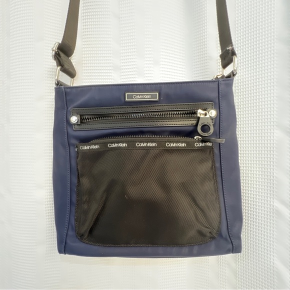 Calvin Klein Handbags - Calvin Klein Navy/Black Nylon Crossbody Shoulder Bag. Many Pockets EXCELLENT